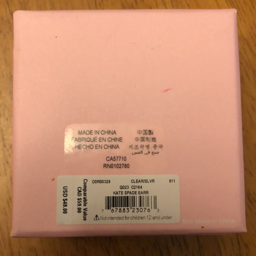 Kate Spade leverback cushion cut cubic zirconia earring - Picture 4 of 4